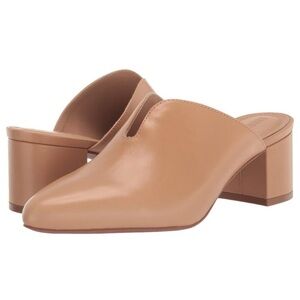 Rebecca Allen Women's The Block Mule Heeled Sandal Cream Leather size 7 M